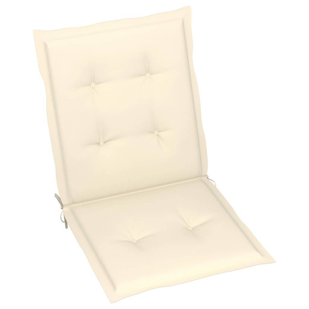 Cuscini per Sedia 6 pz Crema 100x50x3 cm in Tessuto Oxford-1