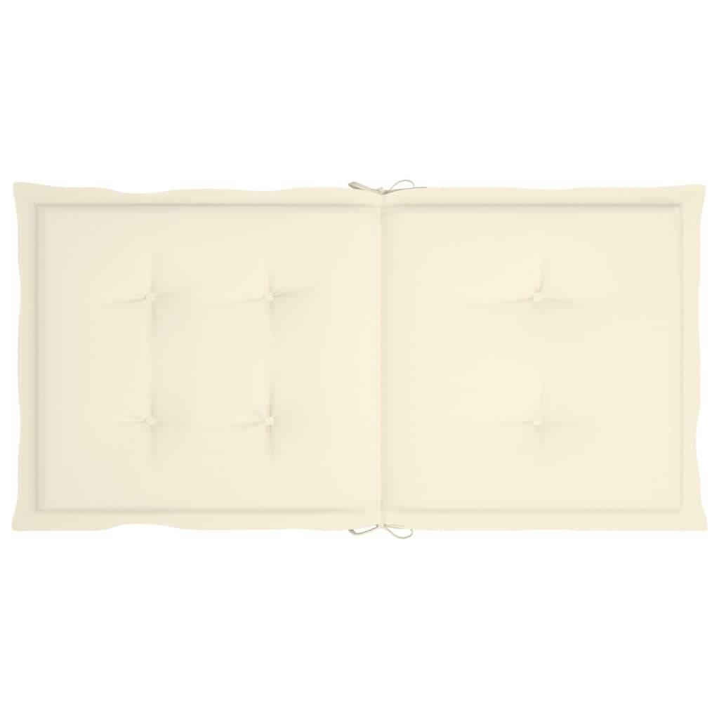 Cuscini per Sedia 6 pz Crema 100x50x3 cm in Tessuto Oxford-3