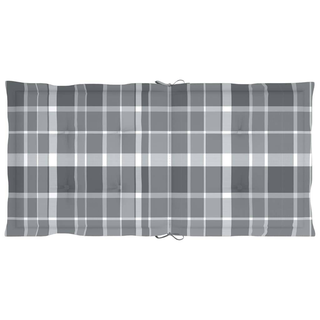 Cuscini per Sedia 4 pz a Quadri Grigi 100x50x3cm Tessuto Oxford-3