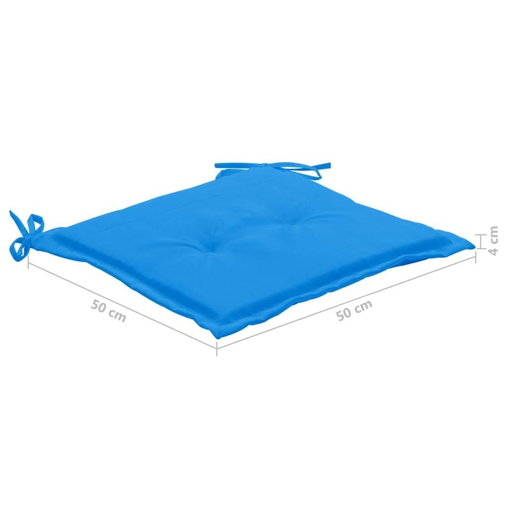 Cuscini per Sedia 4 pz Blu 50x50x3 cm in Tessuto Oxford-6
