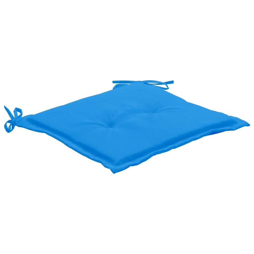 Cuscini per Sedia 4 pz Blu 50x50x3 cm in Tessuto Oxford-2