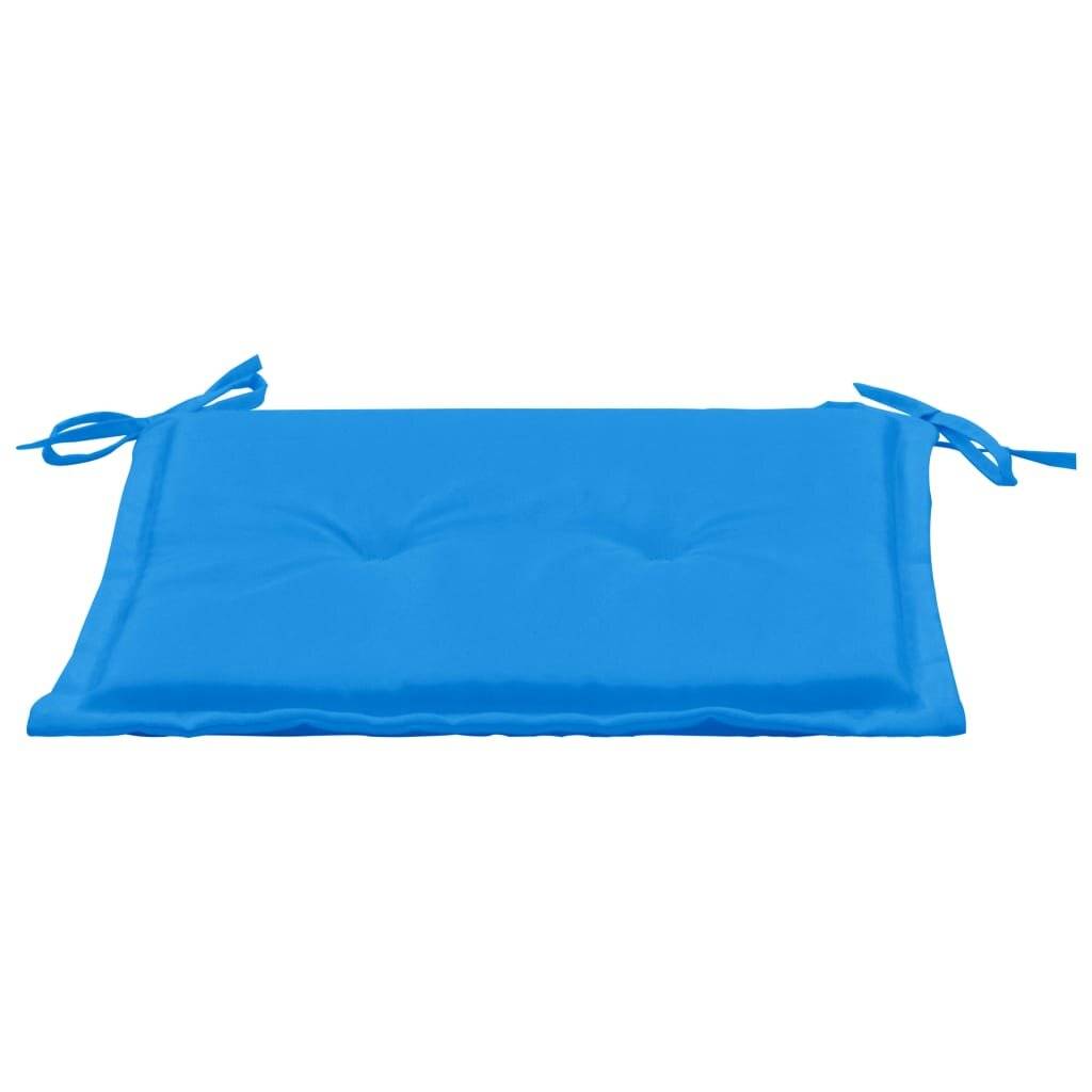 Cuscini per Sedia 4 pz Blu 50x50x3 cm in Tessuto Oxford-4