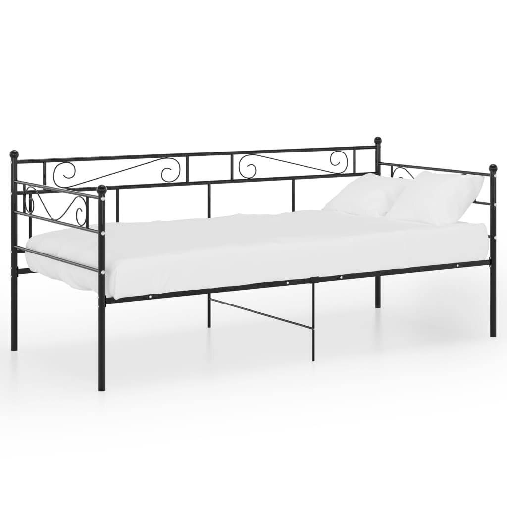Divano Letto Telaio Nero in Metallo 90x200 cm