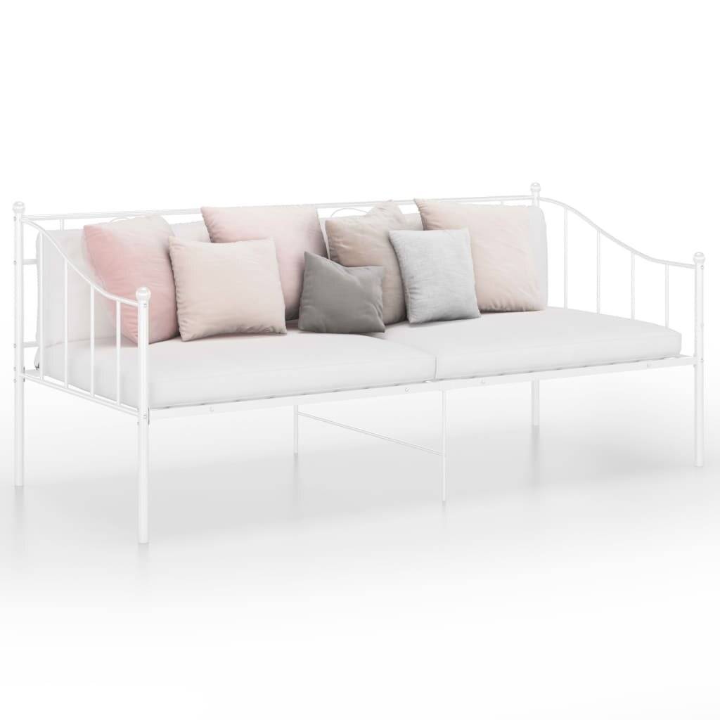 Telaio Divano Letto Bianco in Metallo 90x200 cm-0