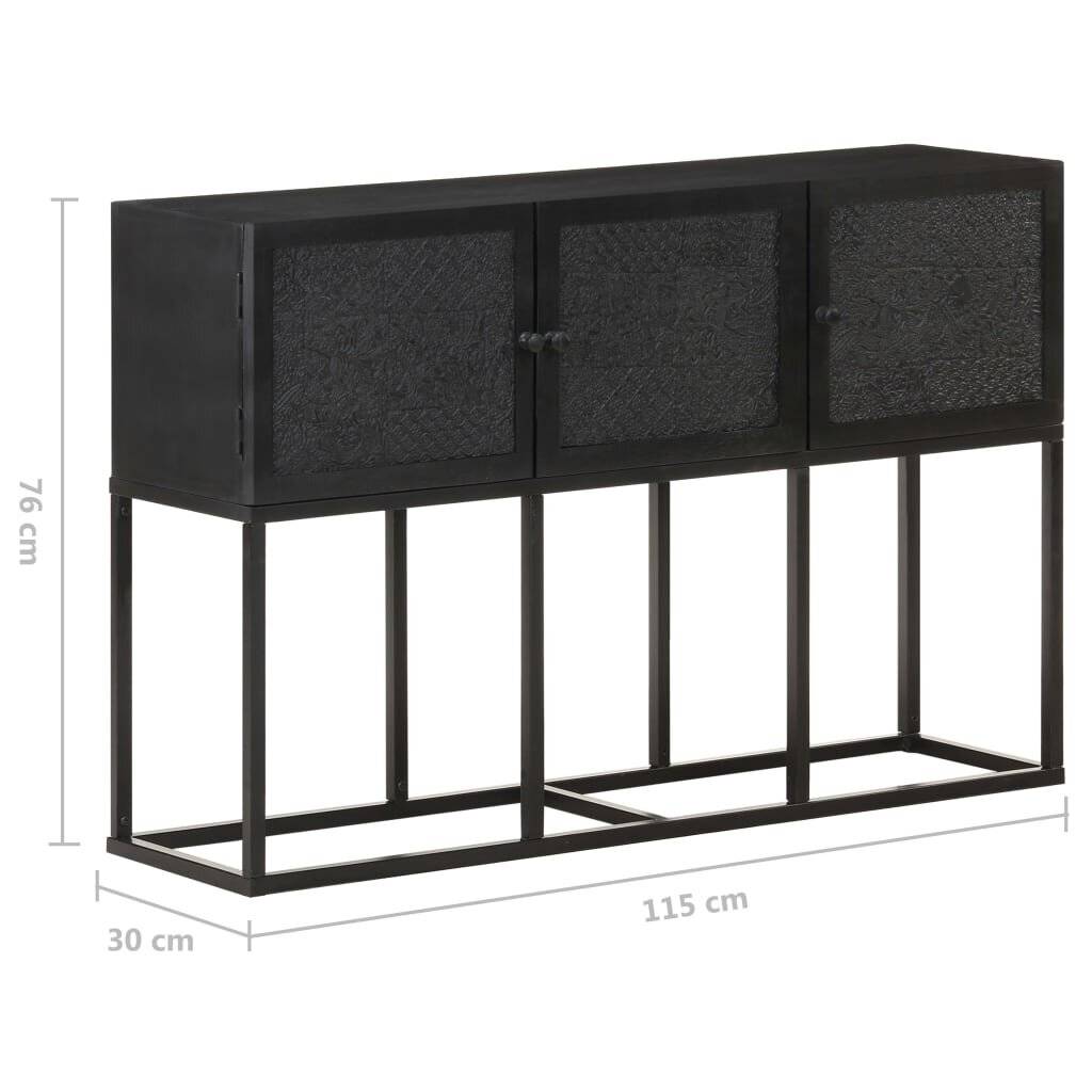 Credenza 115x30x76 cm in Legno Massello di Mango-6