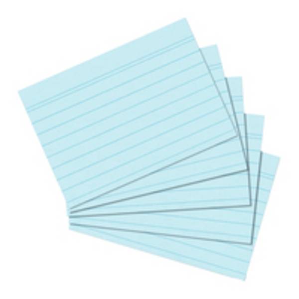 herlitz Karteikarten, DIN A6, liniert, blau aus Papier, 170 g-qm, holzfrei, Linienfarbe: blau, doppelte (10836203)