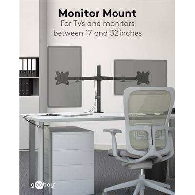 Supporto per monitor doppio Goobay Fix - supporto per monitor per 2 monitor tra 17 e 32 pollici (43-81 cm) fino a 9 kg-3