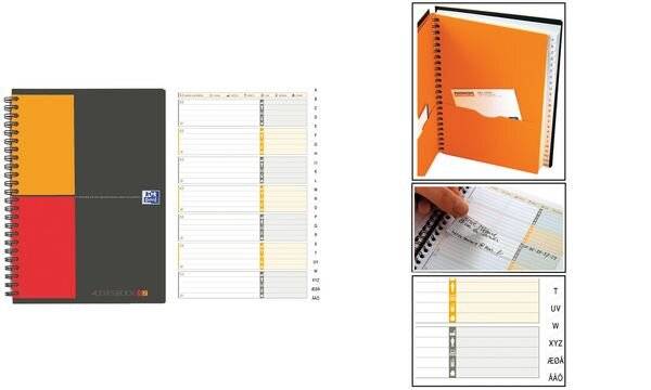 Quaderno spiralato OXFORD International Addressbook A5 grigio 100103165-2