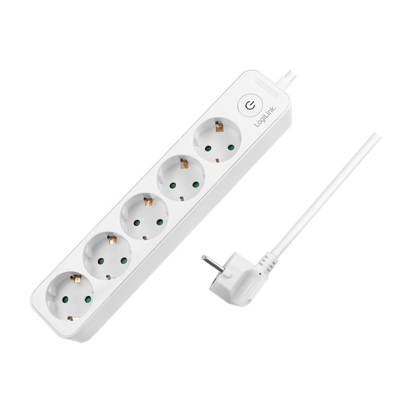 Presa multipla LogiLink - CA 250 V - 3680 watt - ingresso, ingresso alimentatore - connessioni in uscita: 5 (5 prese CEE-5