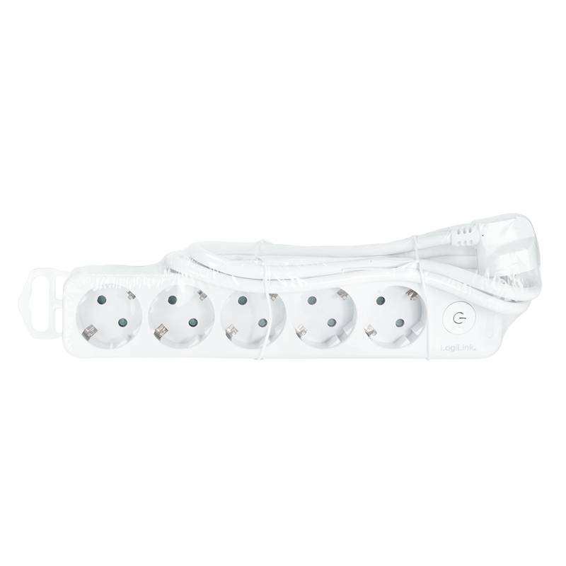 Presa multipla LogiLink - CA 250 V - 3680 watt - ingresso, ingresso alimentatore - connessioni in uscita: 5 (5 prese CEE-2