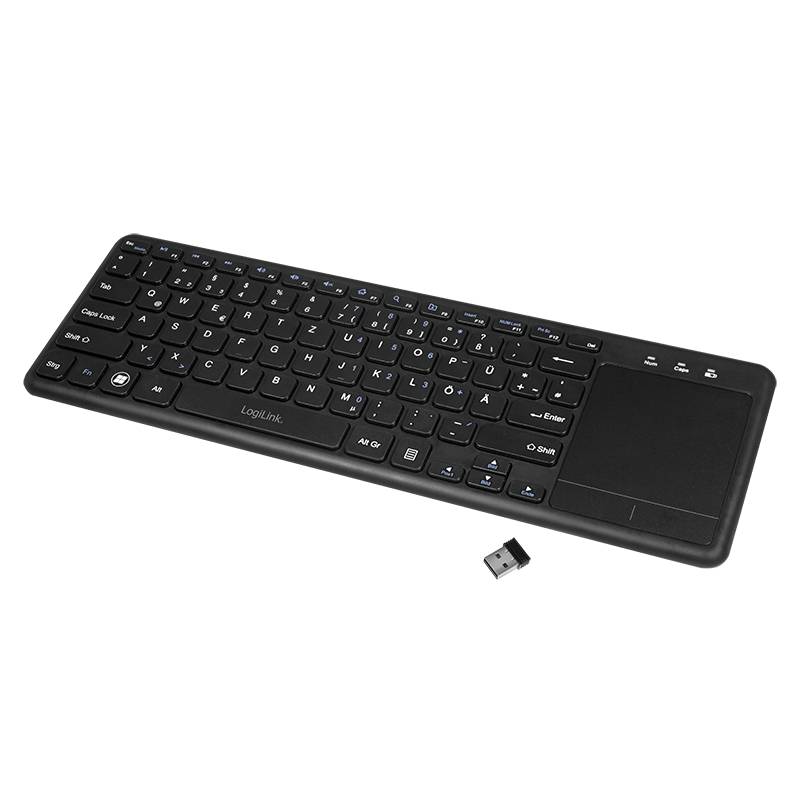 Logilink - Tastatur - mit Touchpad - kabellos - 2.4 GHz - Tastenschalter: Scissor-Key (ID0188)-9