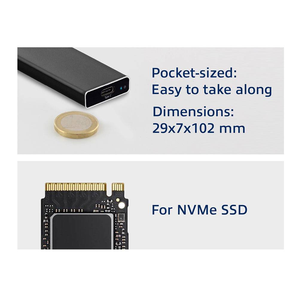 EWENT BOX PER HD SSD USB-C 3.1 GEN M.2 NVMe EW7024-3