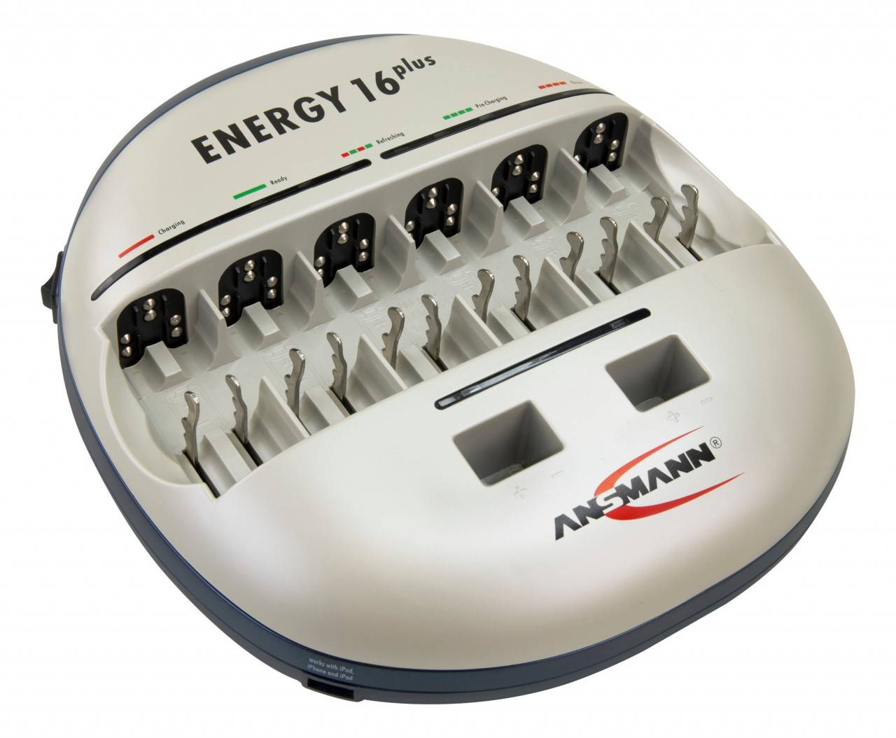 Ansmann Energy 16 plus stazione di ricarica e manutenzione per 1-12 batterie Micro AAA, Mignon AA-1