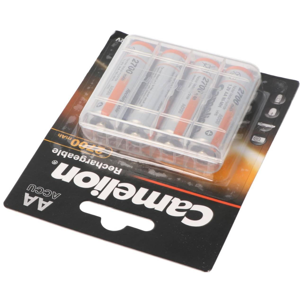 Batteria AA, Mignon LR6, HR6, NiMH fino a 2700mAh in blister da 4, dimensioni 50,5x14,1mm-2