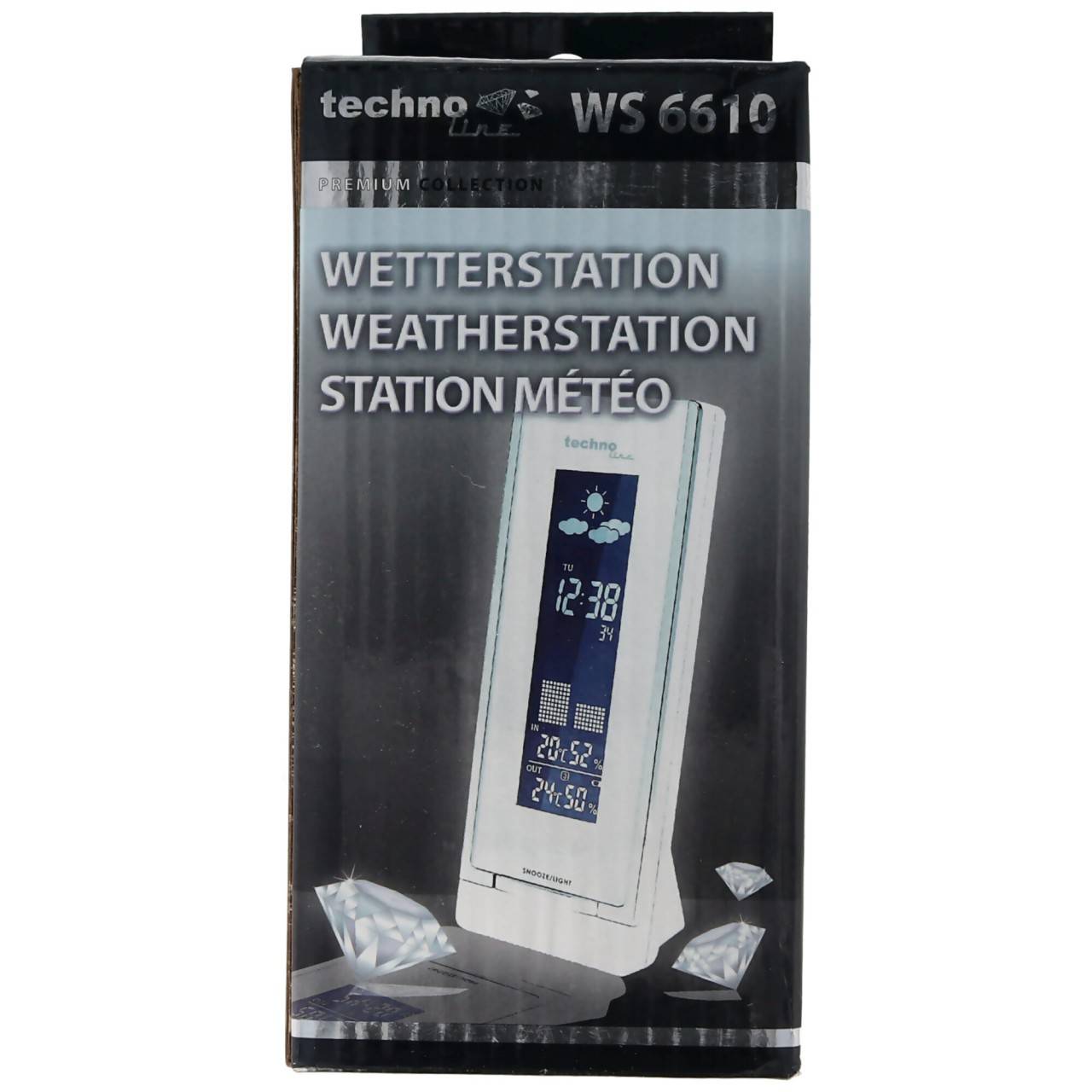 Stazione meteorologica WS6610 con display dell'umidità per interni ed esterni e molte altre funzioni-4