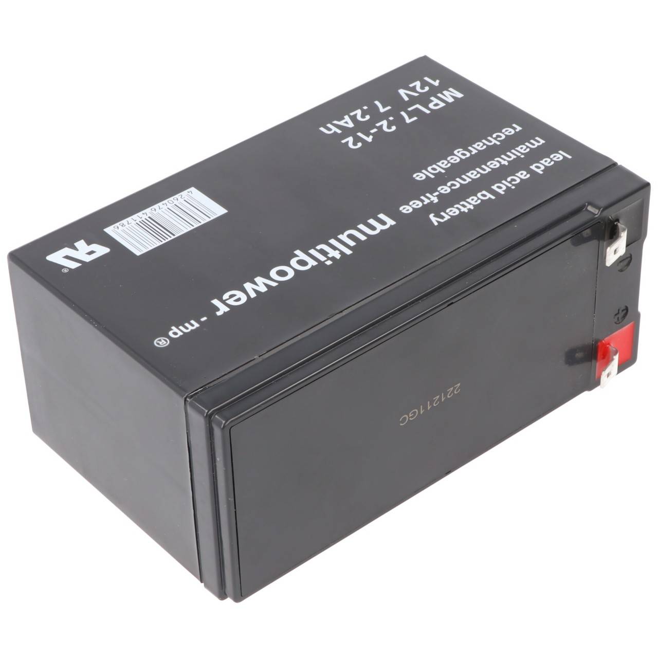 Batteria al piombo multipower MPL7.2-12 12V 7.2Ah Batteria al piombo gel AGM-3