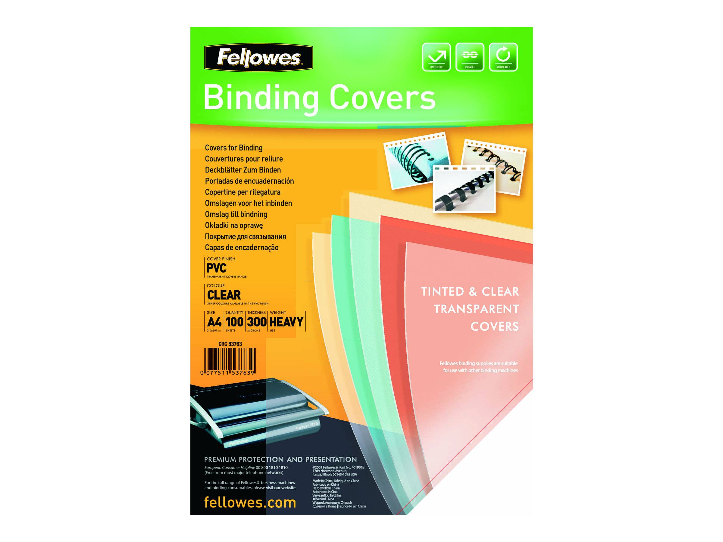 Fellowes 53764 cartellina A3 PVC Trasparente 100 pz-0
