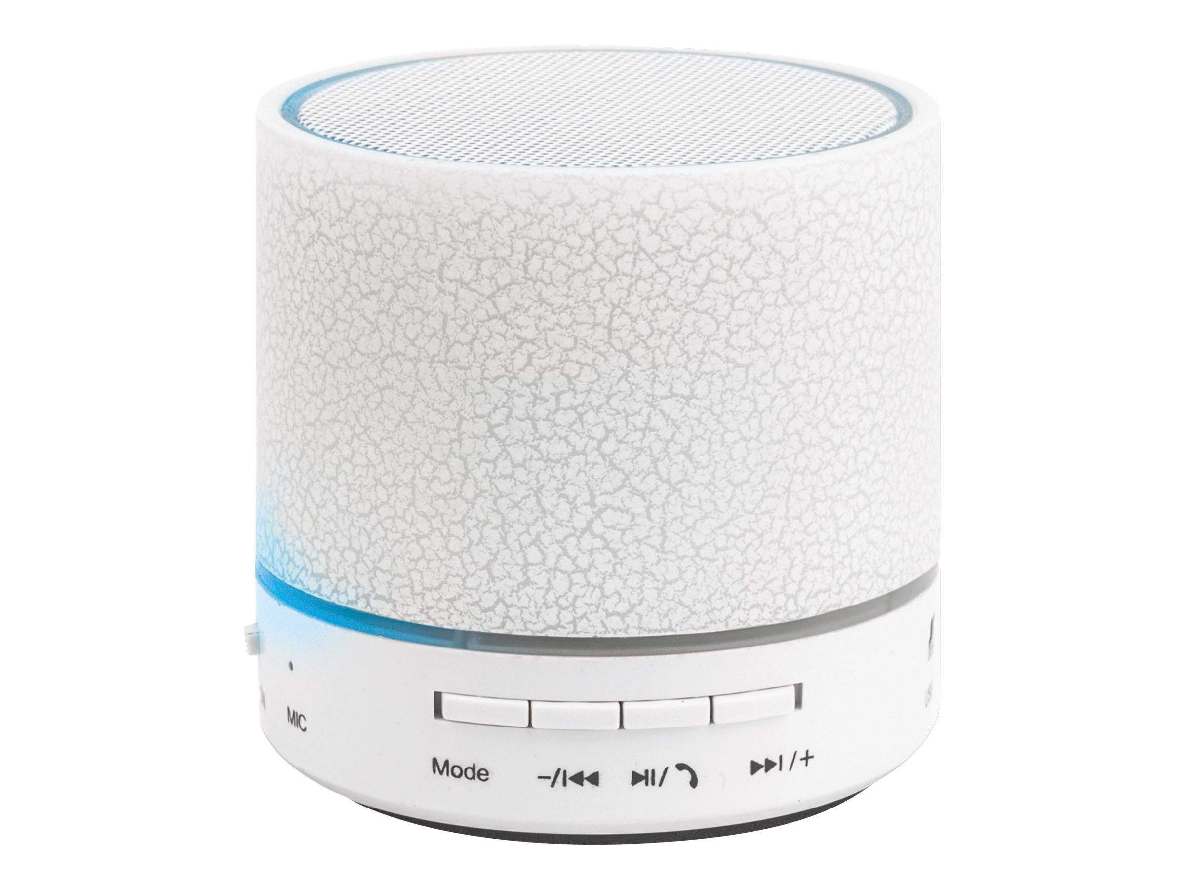 Manhattan 165303 altoparlante portatile e per feste Bianco (LED BLUETOOTH SPEAKER- - MICRO SD READER 3W AUX WHITE)-0