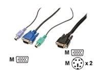DIGITUS - Tastatur- / Video- / Maus- (KVM-) Kabel - HD-15 (VGA) (M) bis PS/2, HD-15 (VGA) (M) - 3 m - für Digitus DC-713-0