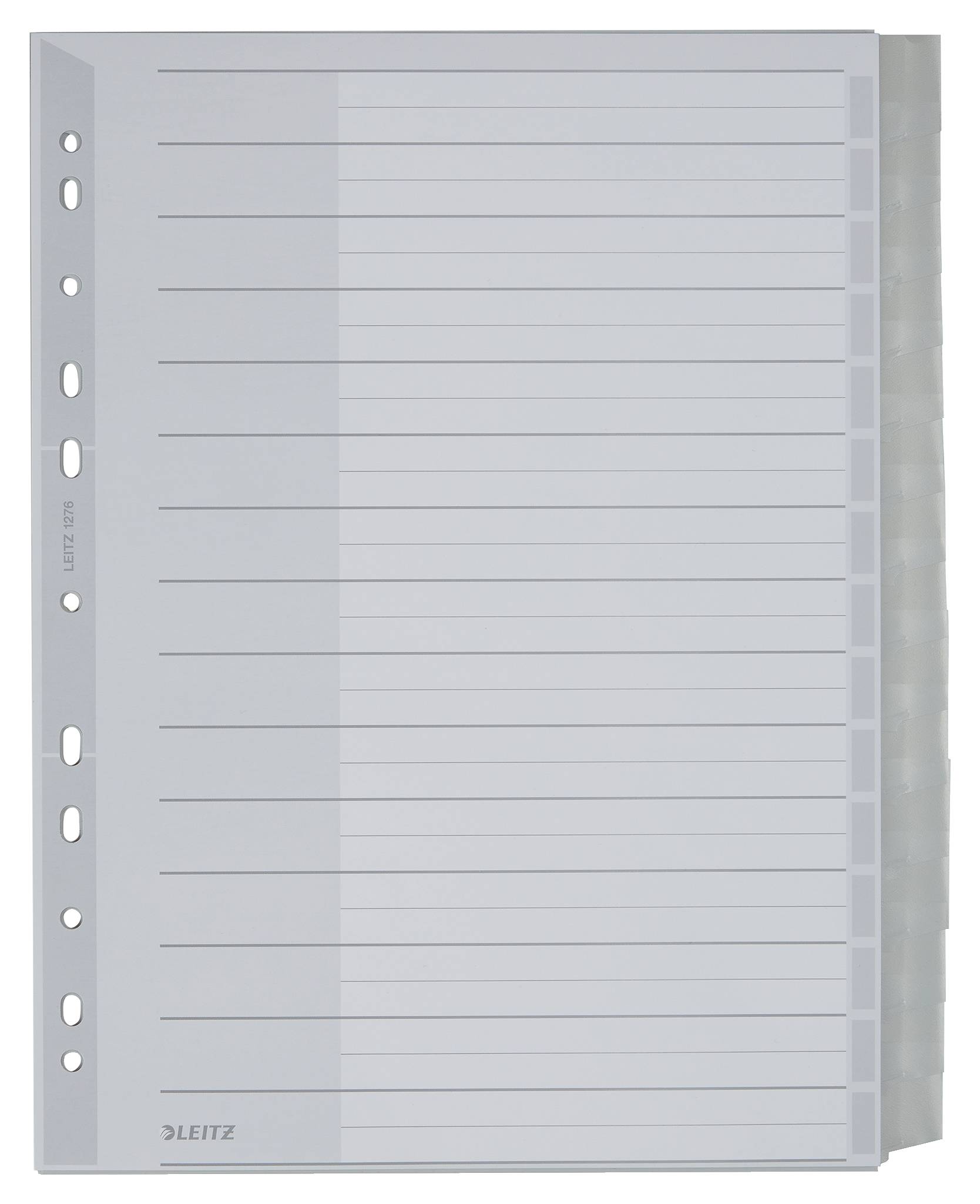 Leitz 12760000 intercalare Indice a linguetta vuota Plastica Grigio-1