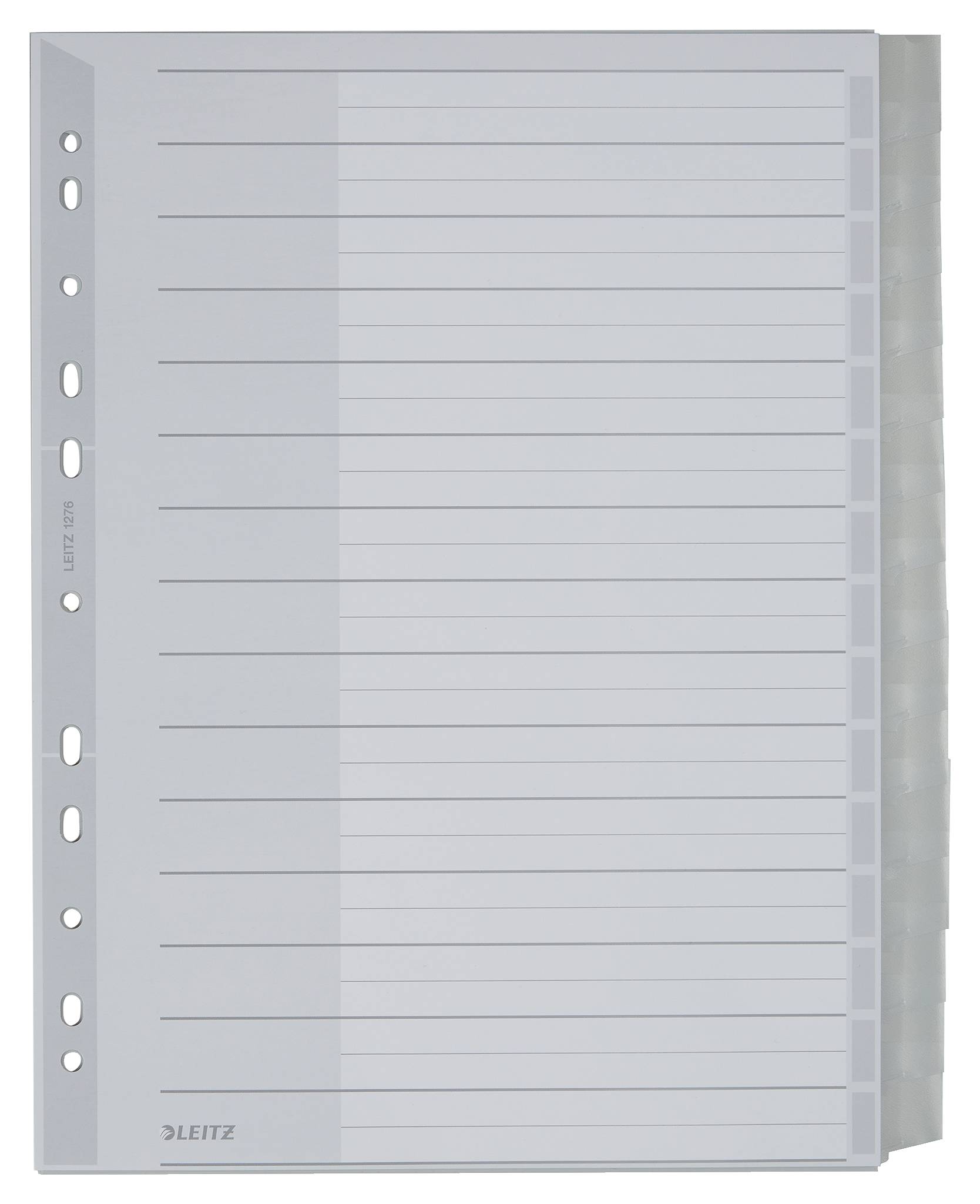 Leitz 12760000 intercalare Indice a linguetta vuota Plastica Grigio-2