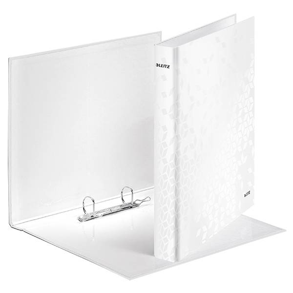 Leitz WOW Ring binder - pearl white raccoglitore ad anelli A4 Bianco