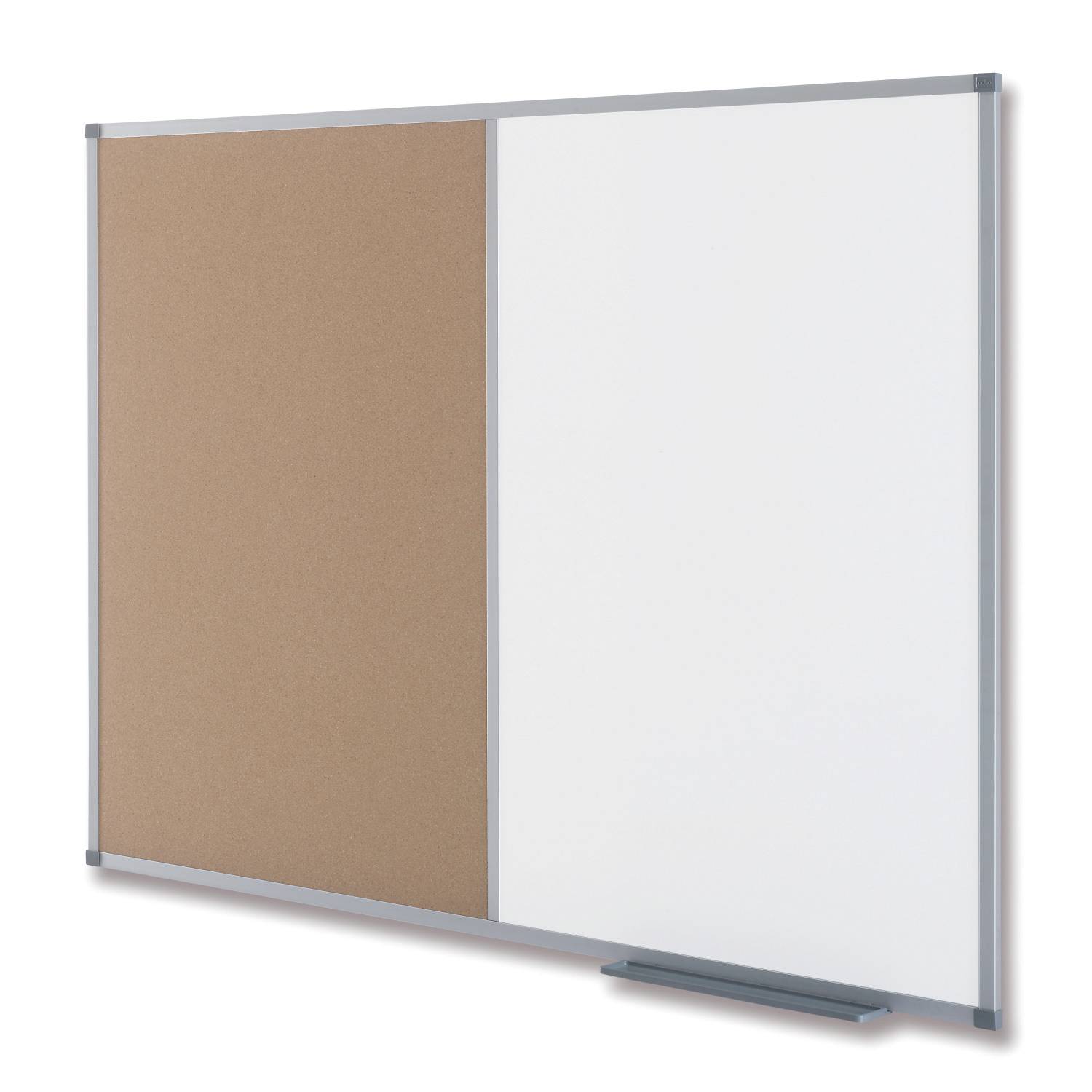 Kombi-Tafel Metall/Kork 90x120cm weiß/braun-2
