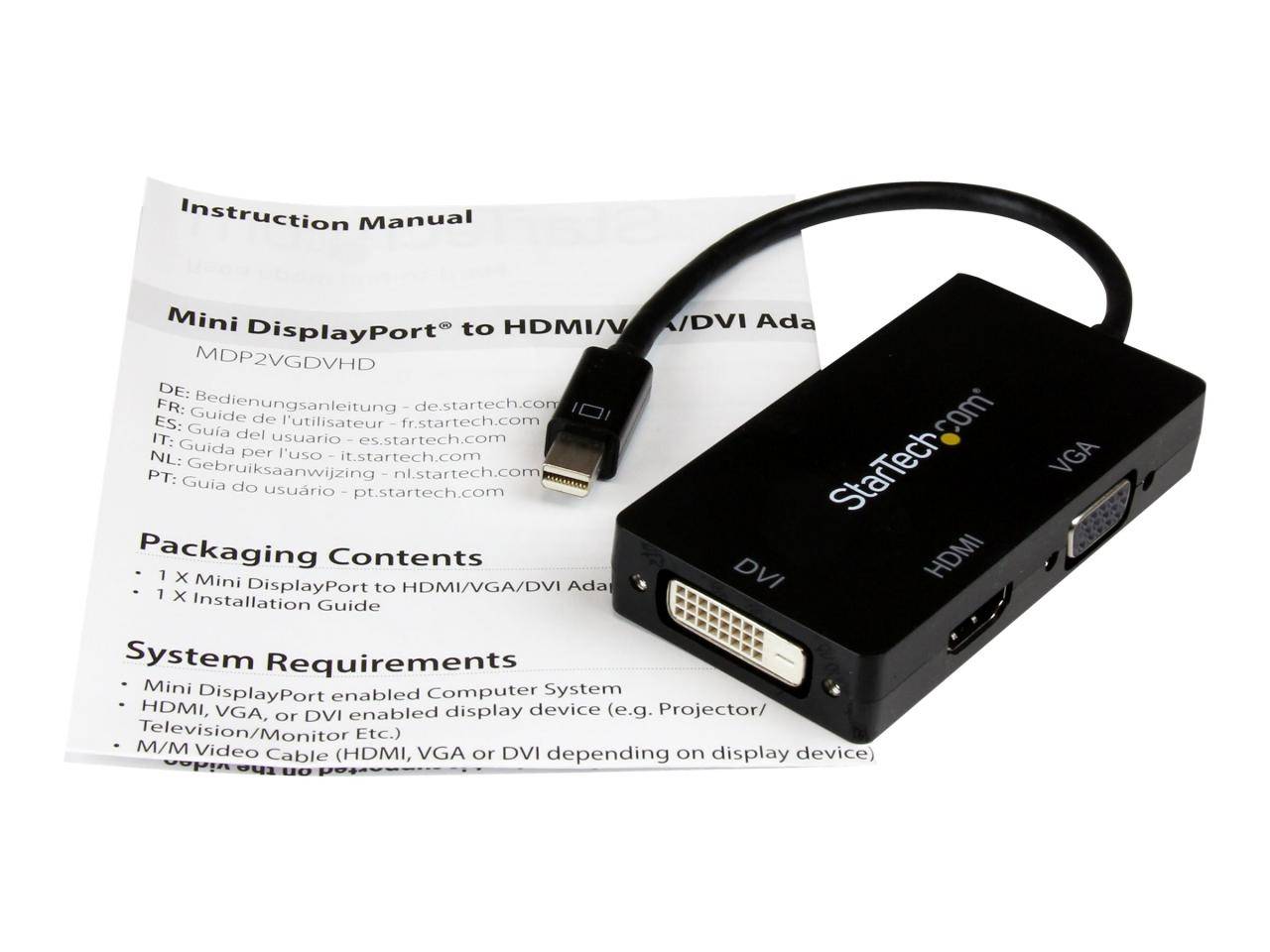 StarTech.com MDP2VGDVHD cavo e adattatore video 0,15 m DVI-D VGA (D-Sub) HDMI Nero-2
