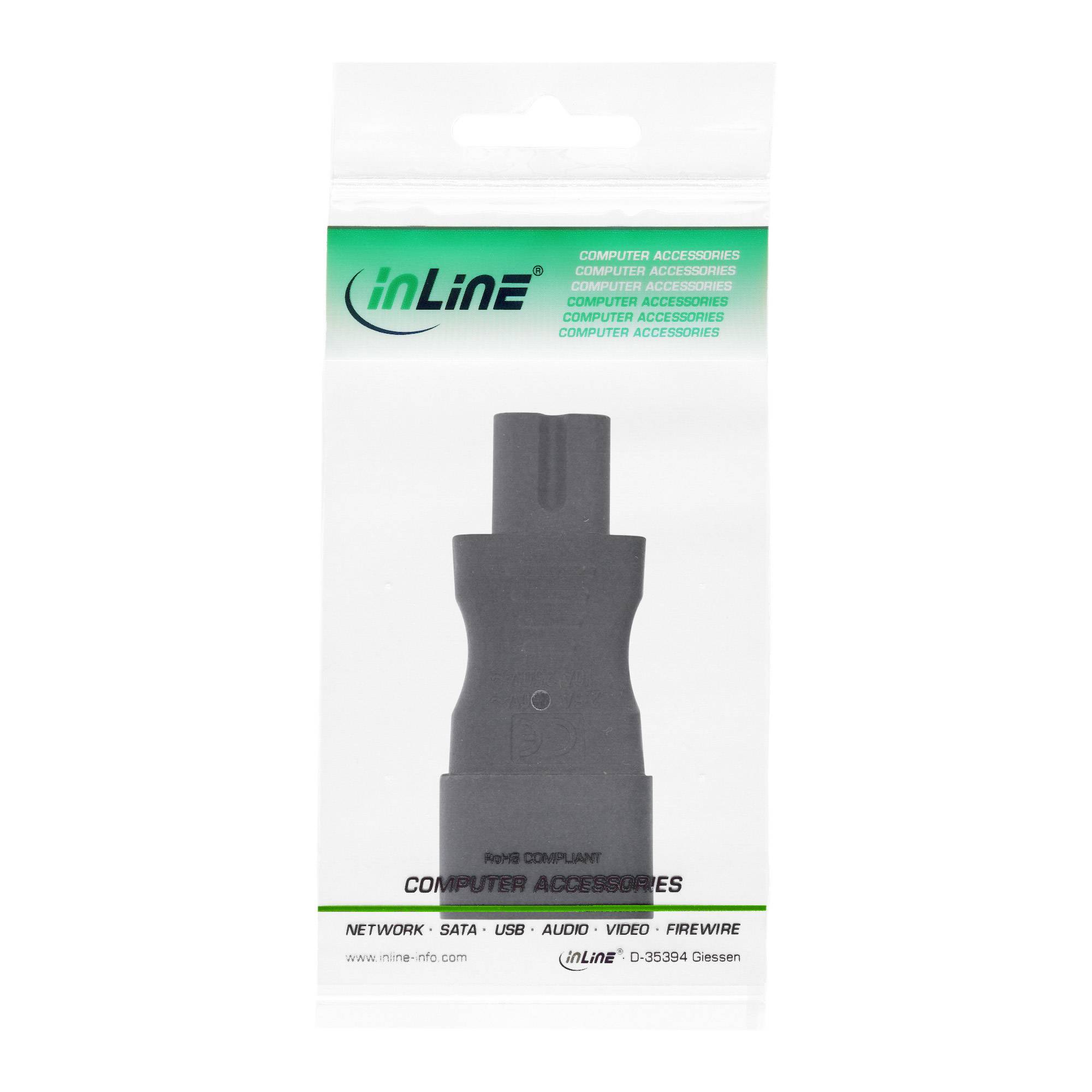 InLine Netzadapter IEC 60320 C14 / C7 - 3pol. Kaltgeräte zu 2pol.-2