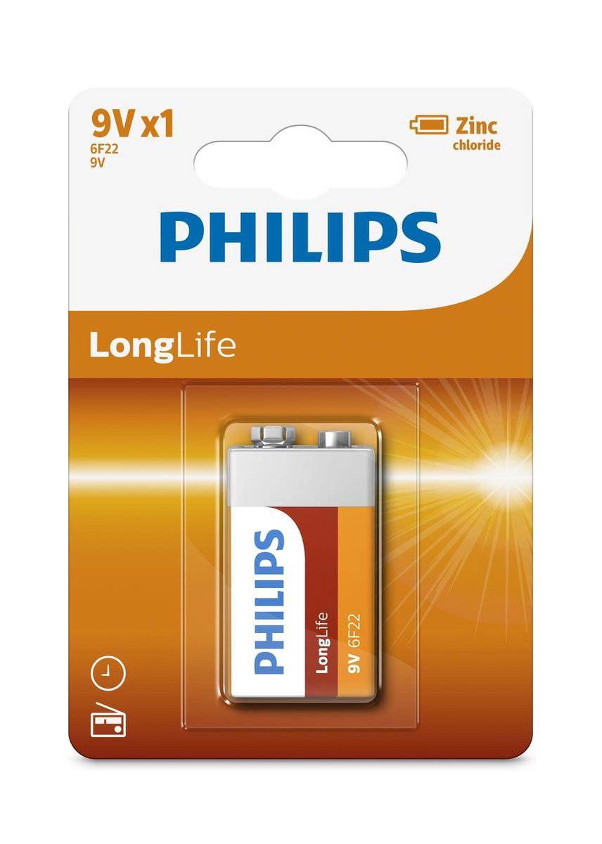 Philips 6F22L1B/10 - Batterien Long Life - 1 Stück 6F22-9V-0
