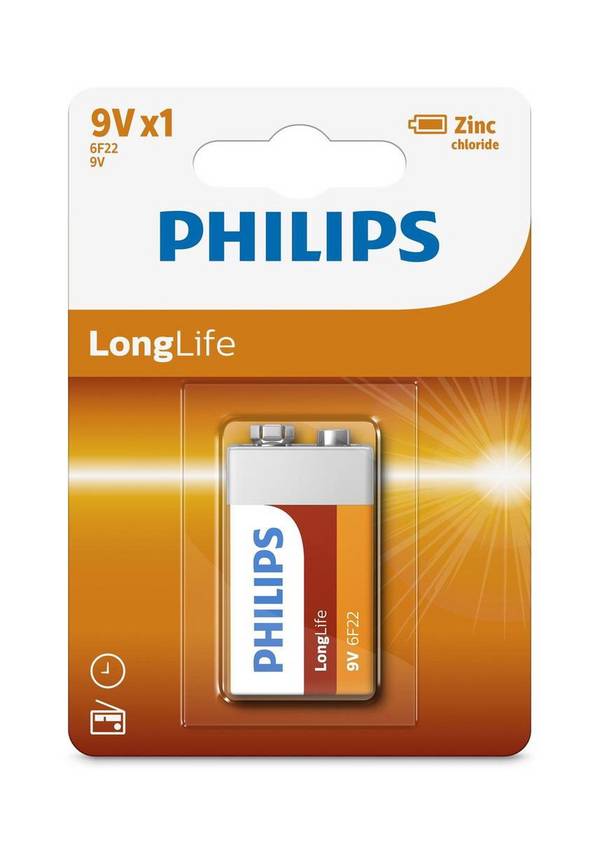 Philips 6F22L1B/10 - Batterien Long Life - 1 Stück 6F22-9V