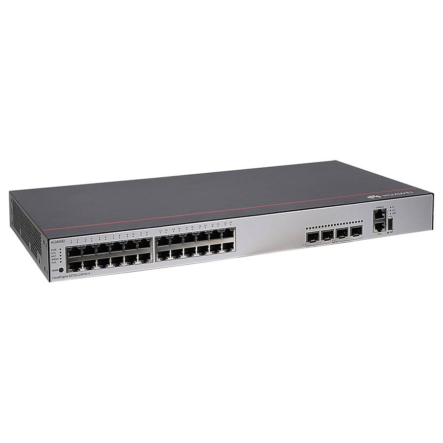 Huawei CloudEngine S5735-L24P4X-A - Switch - L3 - gestito - 24 x 10/100/1000 (PoE) 4 x 10 Gigabit SFP (Uplink) - montab-1