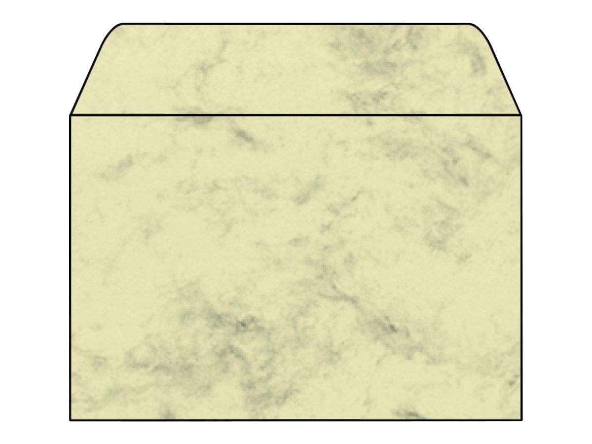 sigel Umschlag, C6, 90 g-qm, gummiert, Marmor beige mit Innendruck, für Inkjet-Laser-Kopierer (DU011)-0
