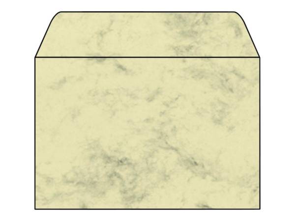 sigel Umschlag, C6, 90 g-qm, gummiert, Marmor beige mit Innendruck, für Inkjet-Laser-Kopierer (DU011)