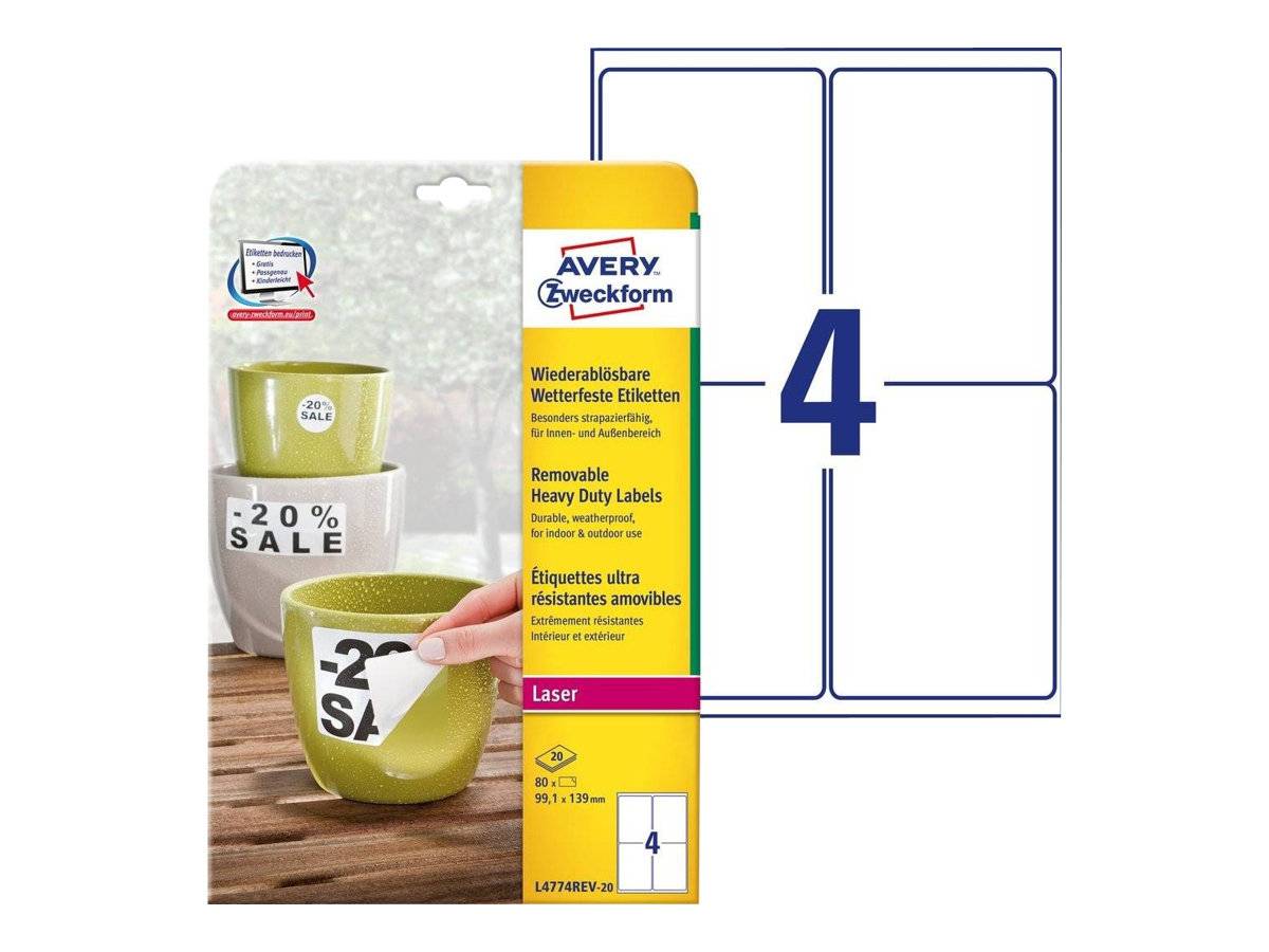 AVERY Zweckform Etichette resistenti alle intemperie Abl.Weatherf.Etik.99.1x139mm 99.1 x 139.0 mm bianco