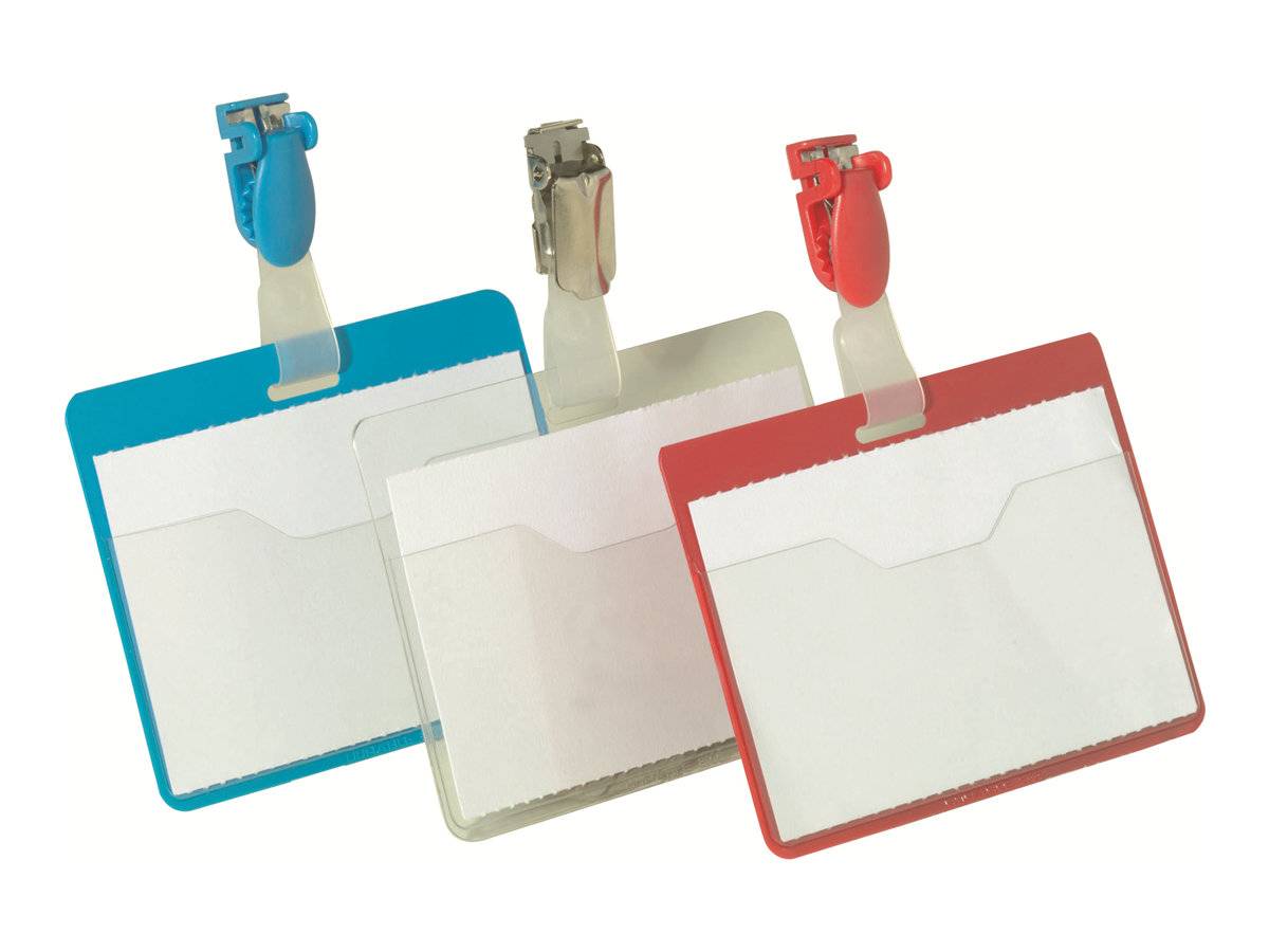 DURABLE Namensschild 60x90mm mit Clip teildeckend 1 Pg. à 25 Stück 810606-0