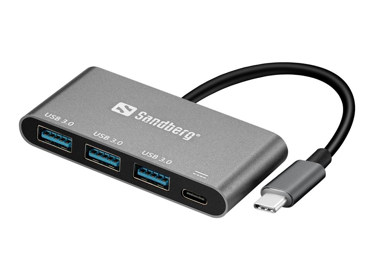 Sandberg 136-03 USB-C to 3xUSB 3.0 Hub + PD-0