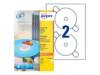 AVERY Zweckform Etichette per CD Etichette per CD, 117 mm bianco, 50 pezzi. L7676-25 bianco