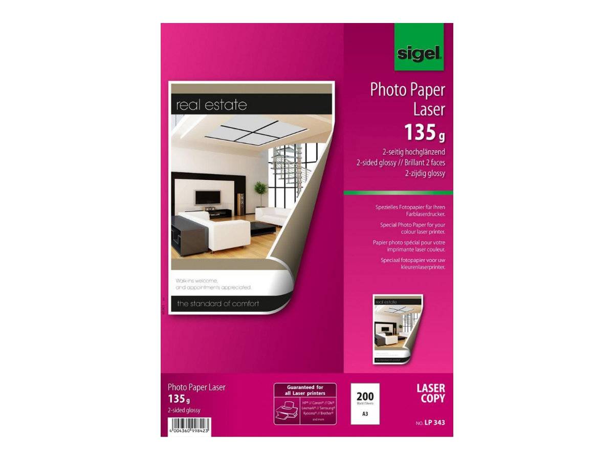 SIGEL POTO POTO COLORE LASER DIN A3 HIGH GLOSS 135 G/M²-0