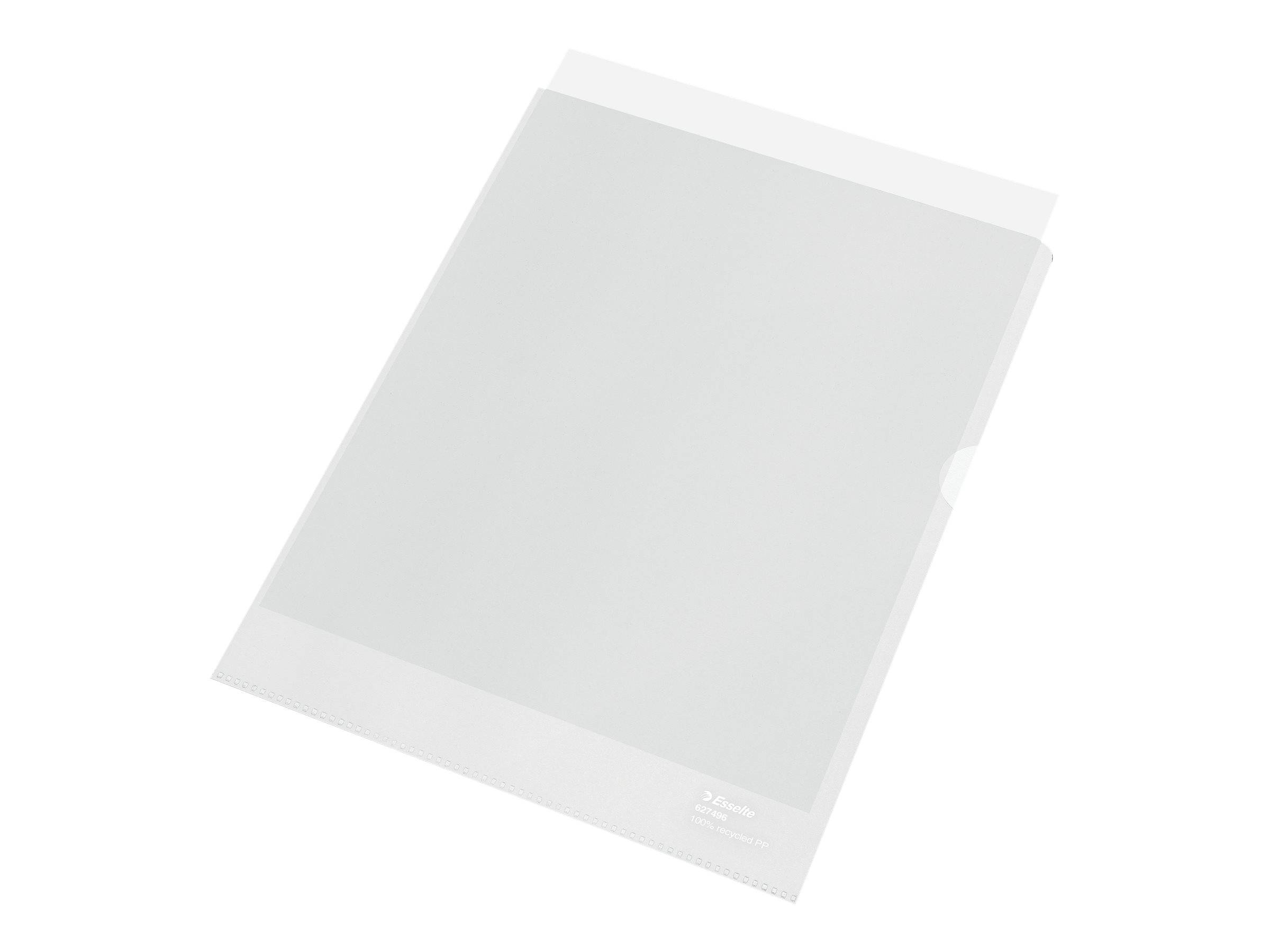 Esselte 627496 cartella Polipropilene [PP] Trasparente A4 (Omslag recycled 100my PP pr?g A4 [100])-0