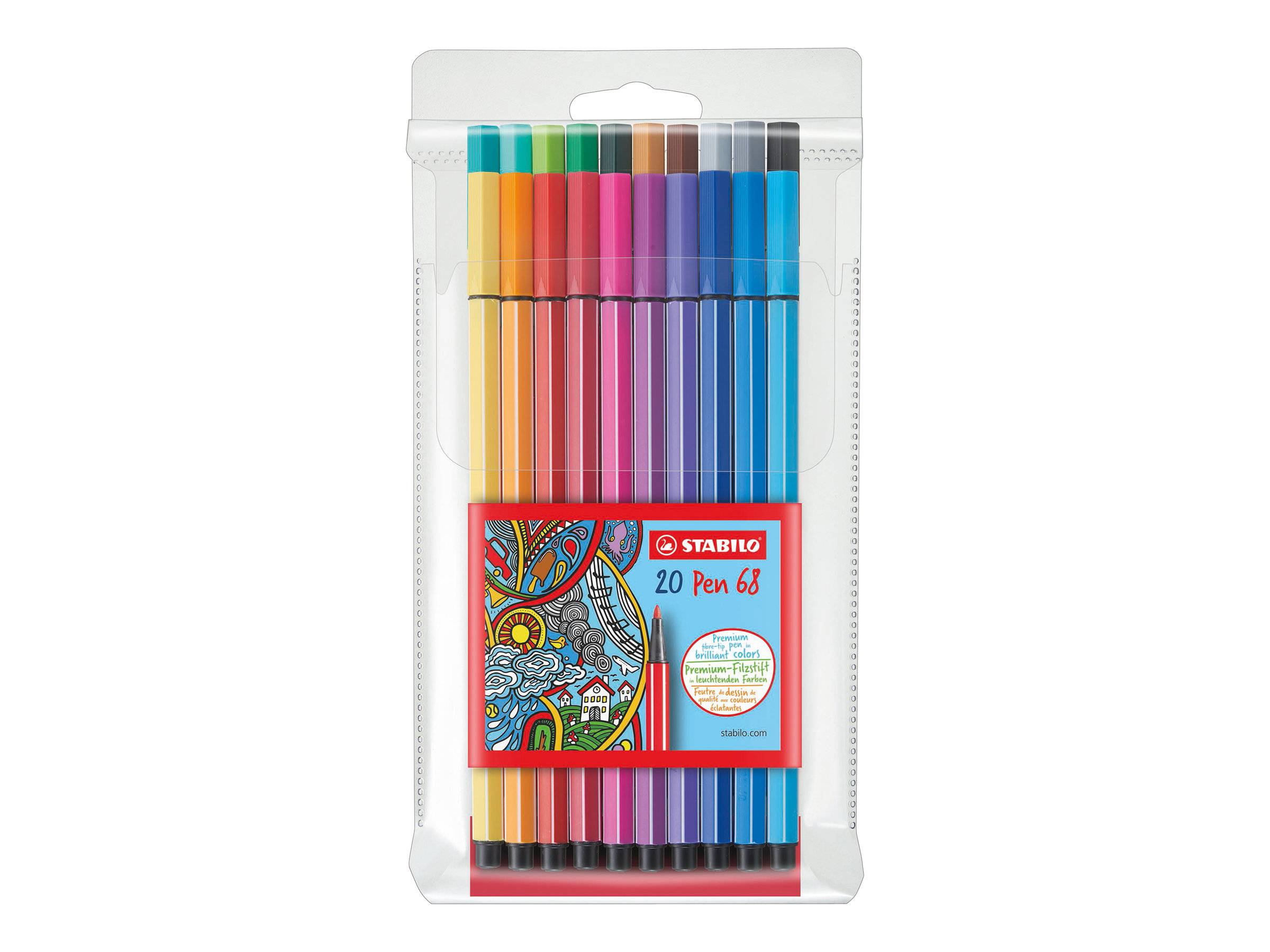 STABILO Pen 68 Mini marcatore Multicolore 20 pz