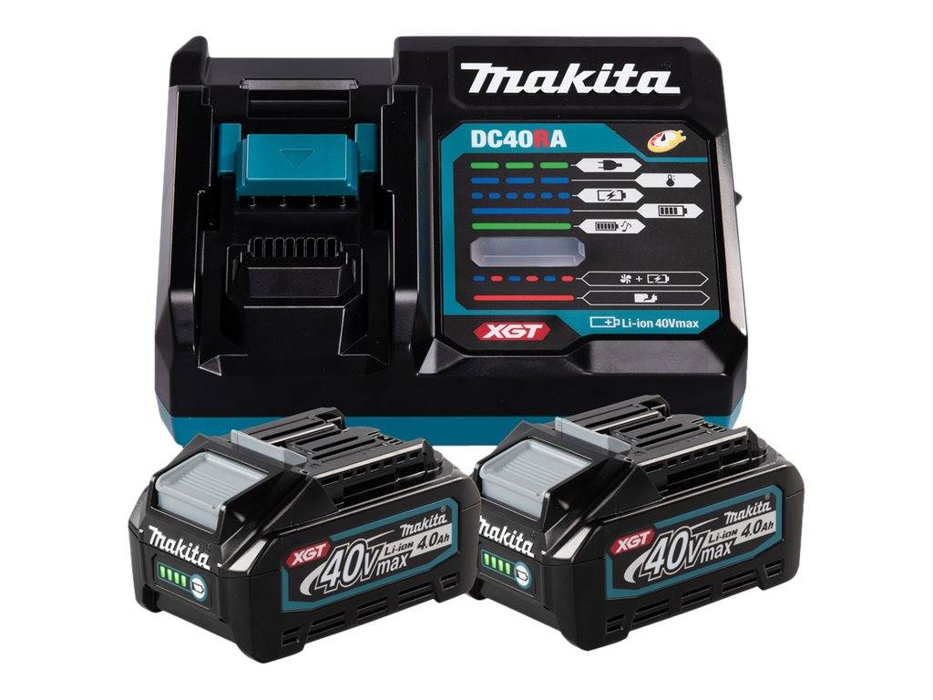 Makita XGT DC40RA - Batterieladegerät + Batterie 2 x - Li-Ion - 4 Ah - 1 x Batterien laden (191L77-9)-0