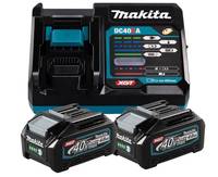 Makita XGT DC40RA - Batterieladegerät + Batterie 2 x - Li-Ion - 4 Ah - 1 x Batterien laden (191L77-9)-1