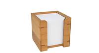 WEDO Zettelbox, aus Bambus, mit Papier mit 900 Blatt weißem Papier gefüllt (90 x 90 mm) (61 707)-0