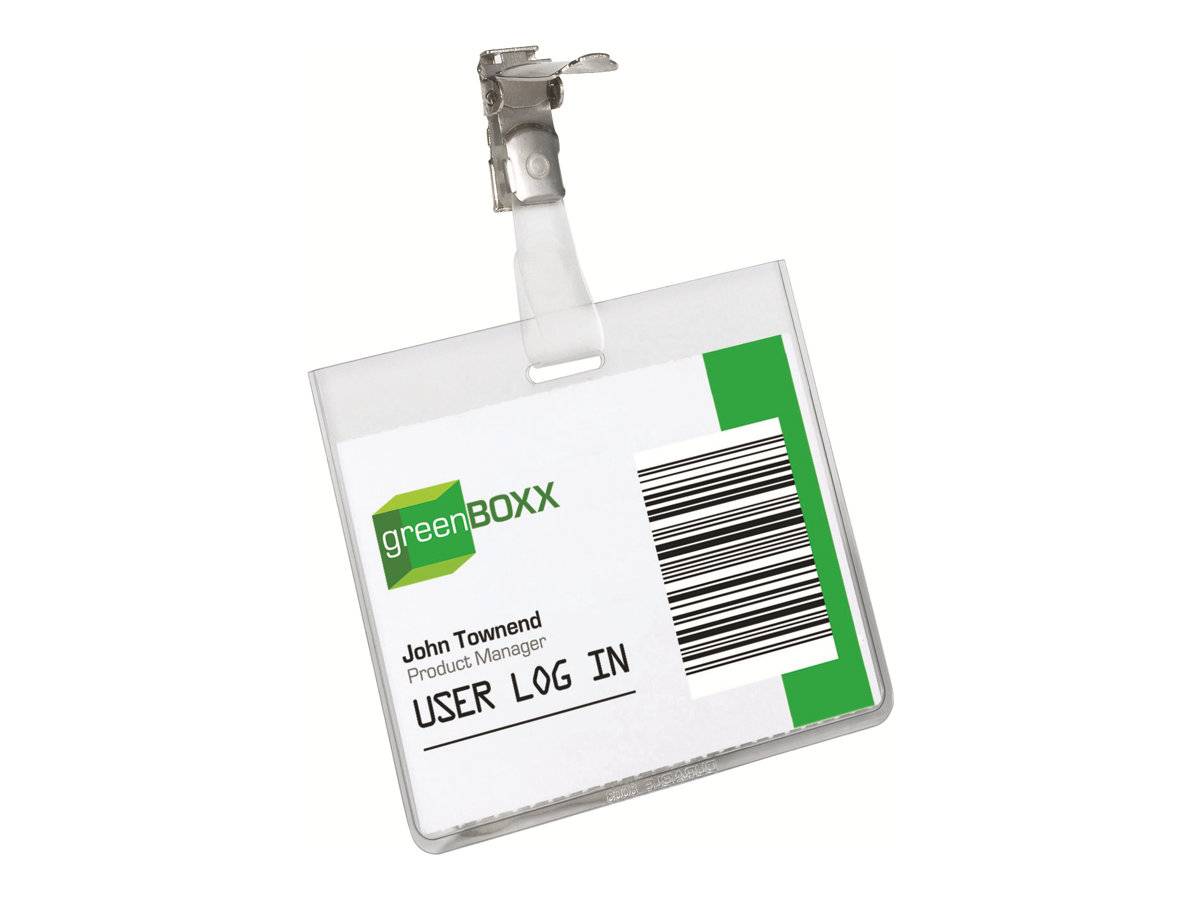 Badge in PVC con Clip in Metallo Durable - 6x9 cm - 8603-19 (Trasparente Conf. 5)-0