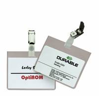 Badge in PVC con Clip in Metallo Durable - 6x9 cm - 8603-19 (Trasparente Conf. 5)-1