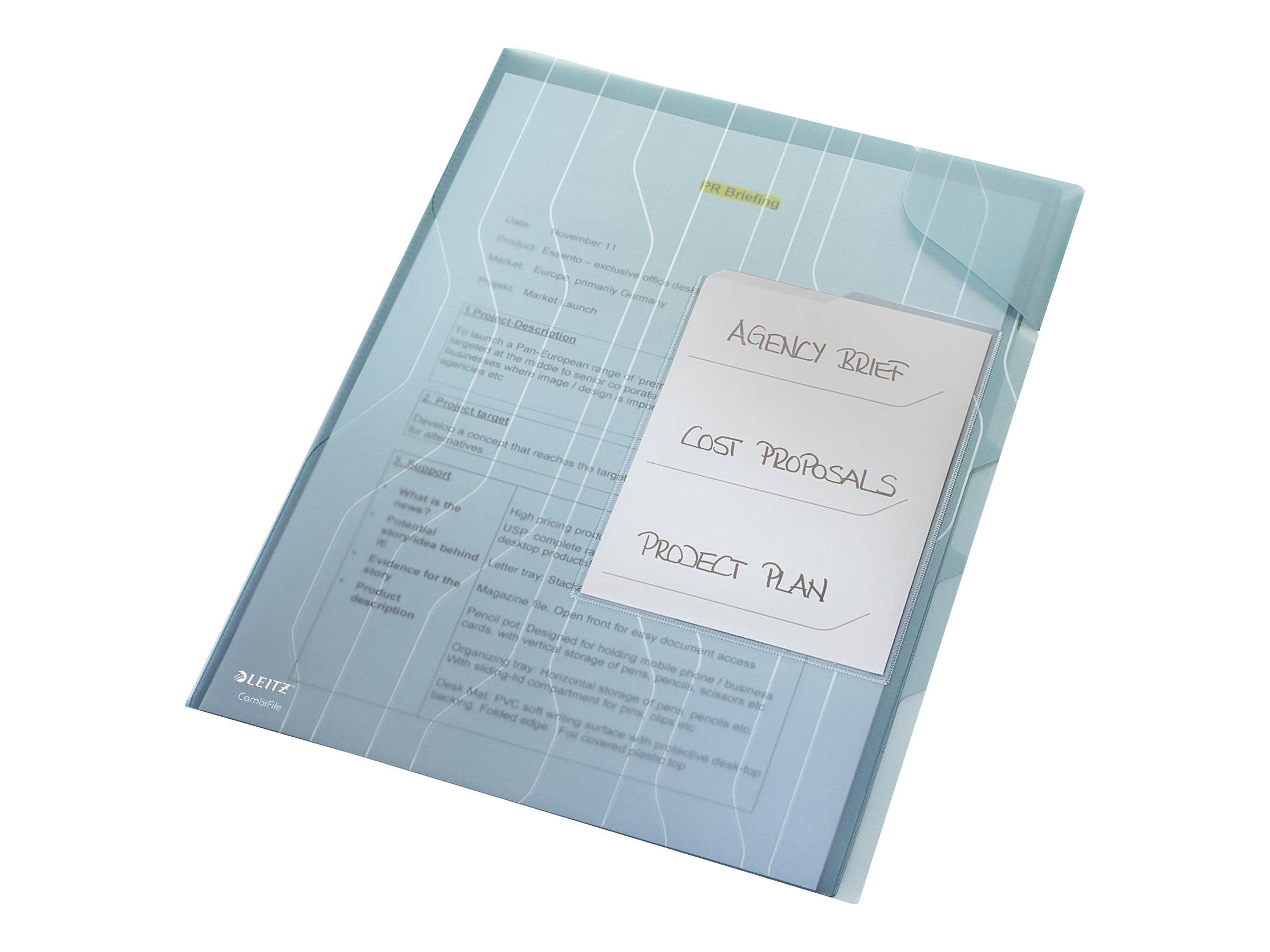 Leitz CombiFile cartellina con fermafoglio Polipropilene (PP) Blu-0