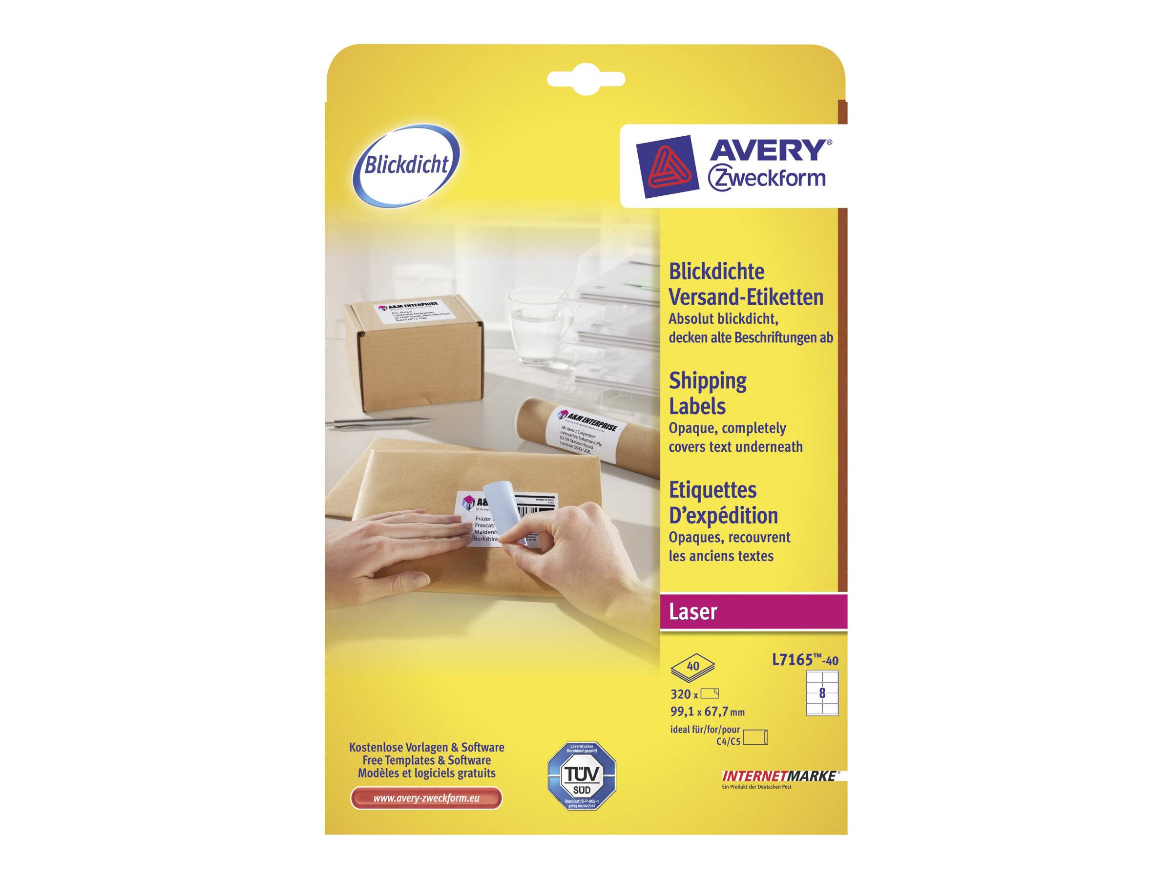 Etichette di spedizione AVERY Zweckform L7165-40 99,1 x 67,7 mm bianco-0