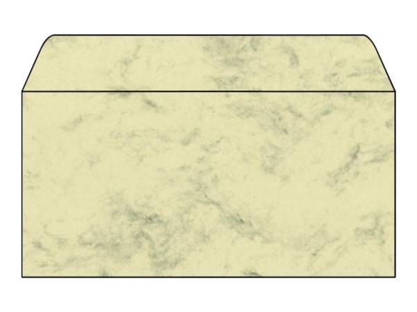 sigel Umschlag, DIN lang, 90 g-qm, gummiert, Marmor beige mit Innendruck, geeignet für Inkjet-Laser-Kopierer (DP074)