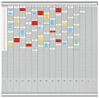 FRANKEN T-Kartentafel Universal Planer, 1.008 x 1.008 mm 16 Träger, Größe 2 à 50 Schlitze, Planer grau, Rahmen aus - 1 S-1